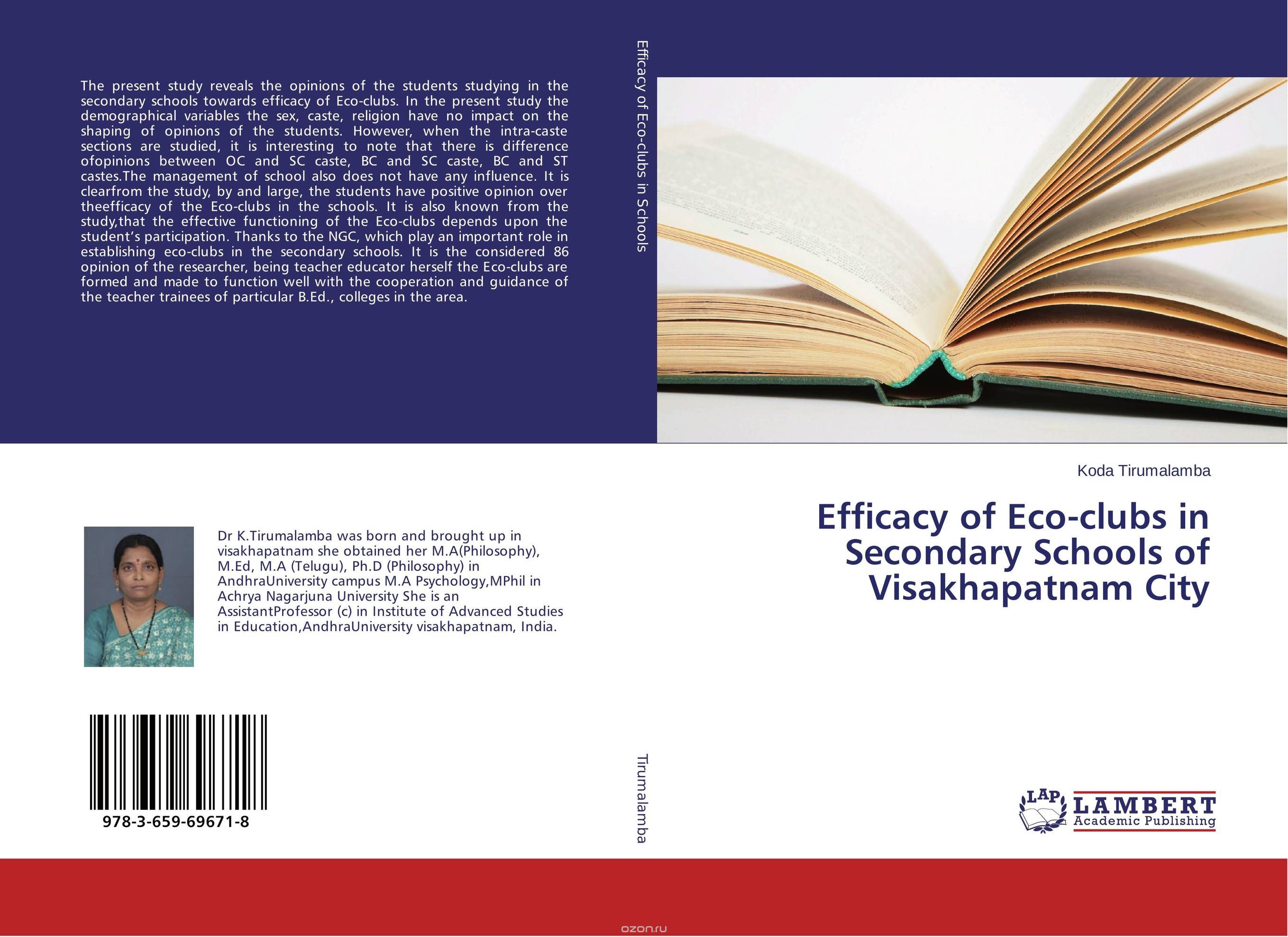 Efficacy of Eco-clubs in Secondary Schools of Visakhapatnam City