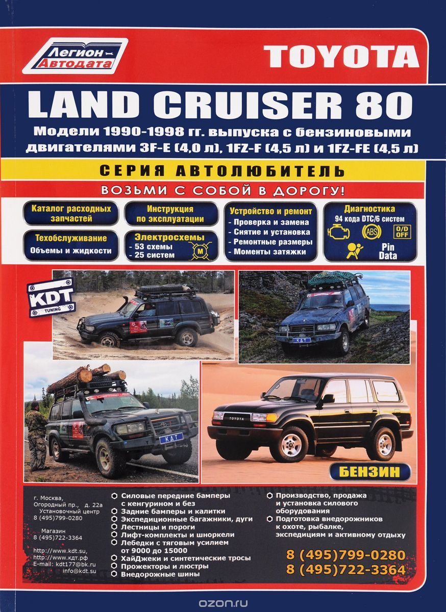 Скачать книгу "Toyota LAND CRUISER 80. Модели 1990-1998 гг. выпуска. Каталог расходных запчастей. Руководство по ремонту и техническому обслуживанию"